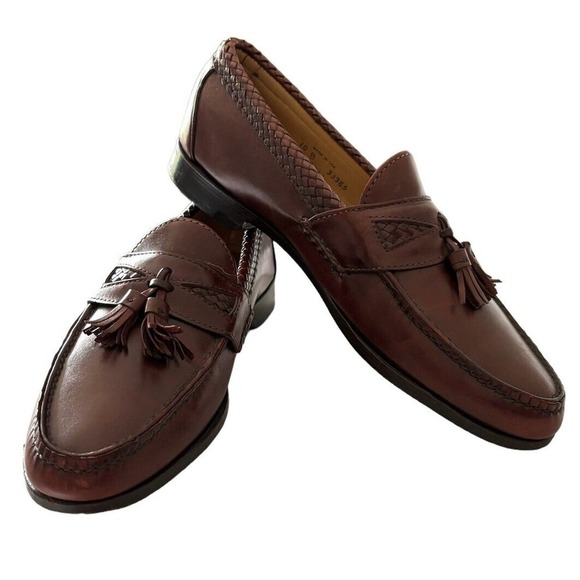 Allen Edmonds MAXFIELD Tassel Dress LOAFERS 10B BRAIDED LEATHER TRIM ITALY! main image 4